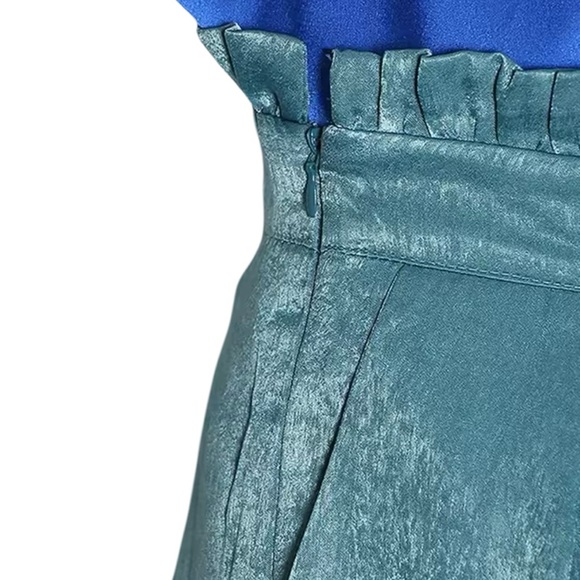 Silk Blue Teal Draping Top & Pant Set - Picture 12 of 12